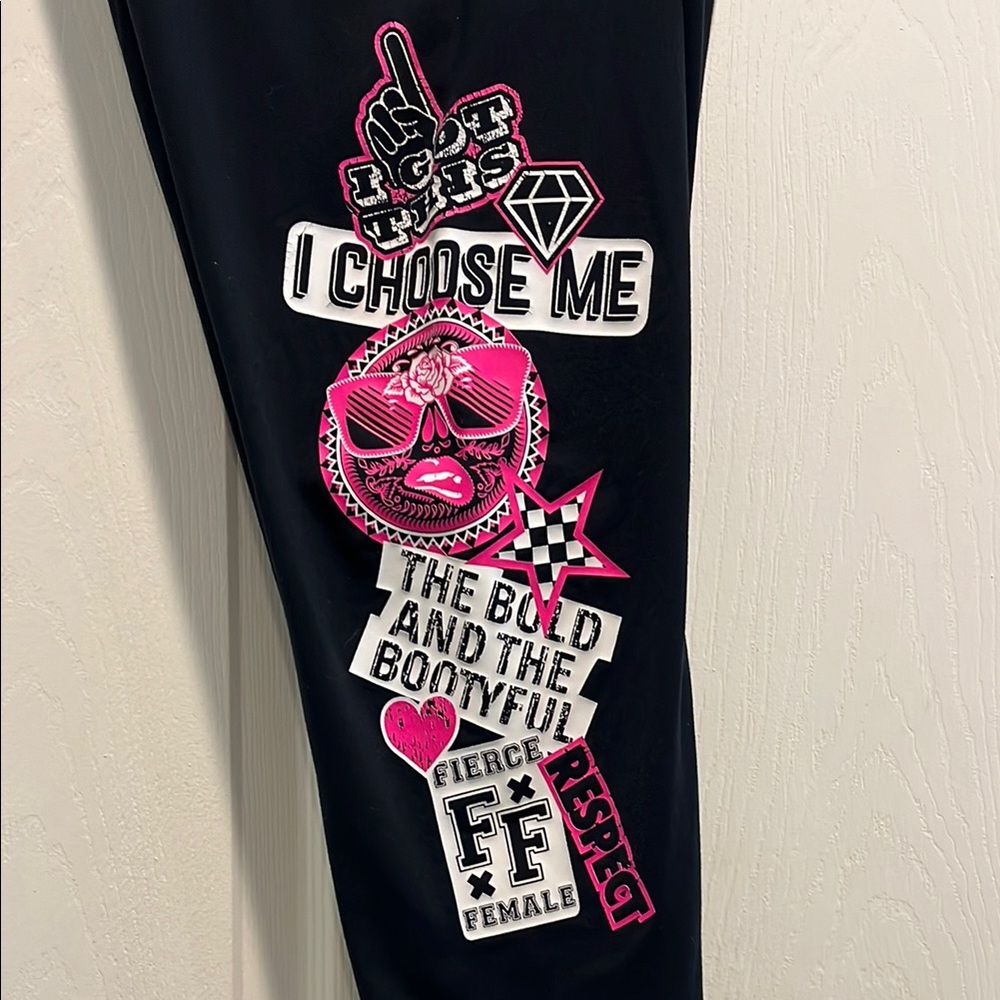 Zumba Black and Pink Leggings - Picture 4 of 6